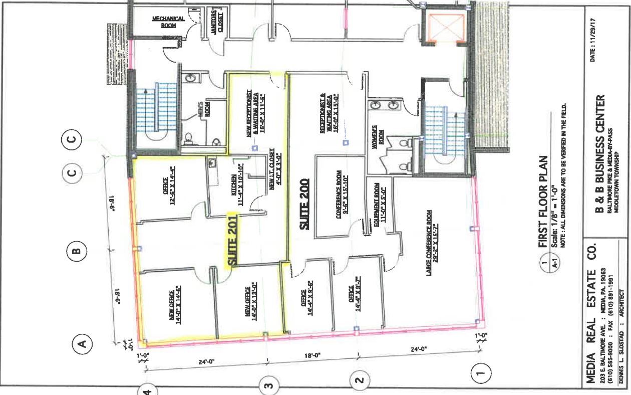 1055 E Baltimore Pike, Media, PA en venta Plano de la planta- Imagen 1 de 9