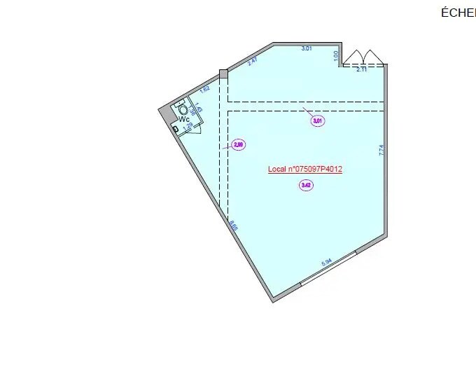 15 Cité Aubry, Paris en alquiler - Plano de la planta - Imagen 3 de 3