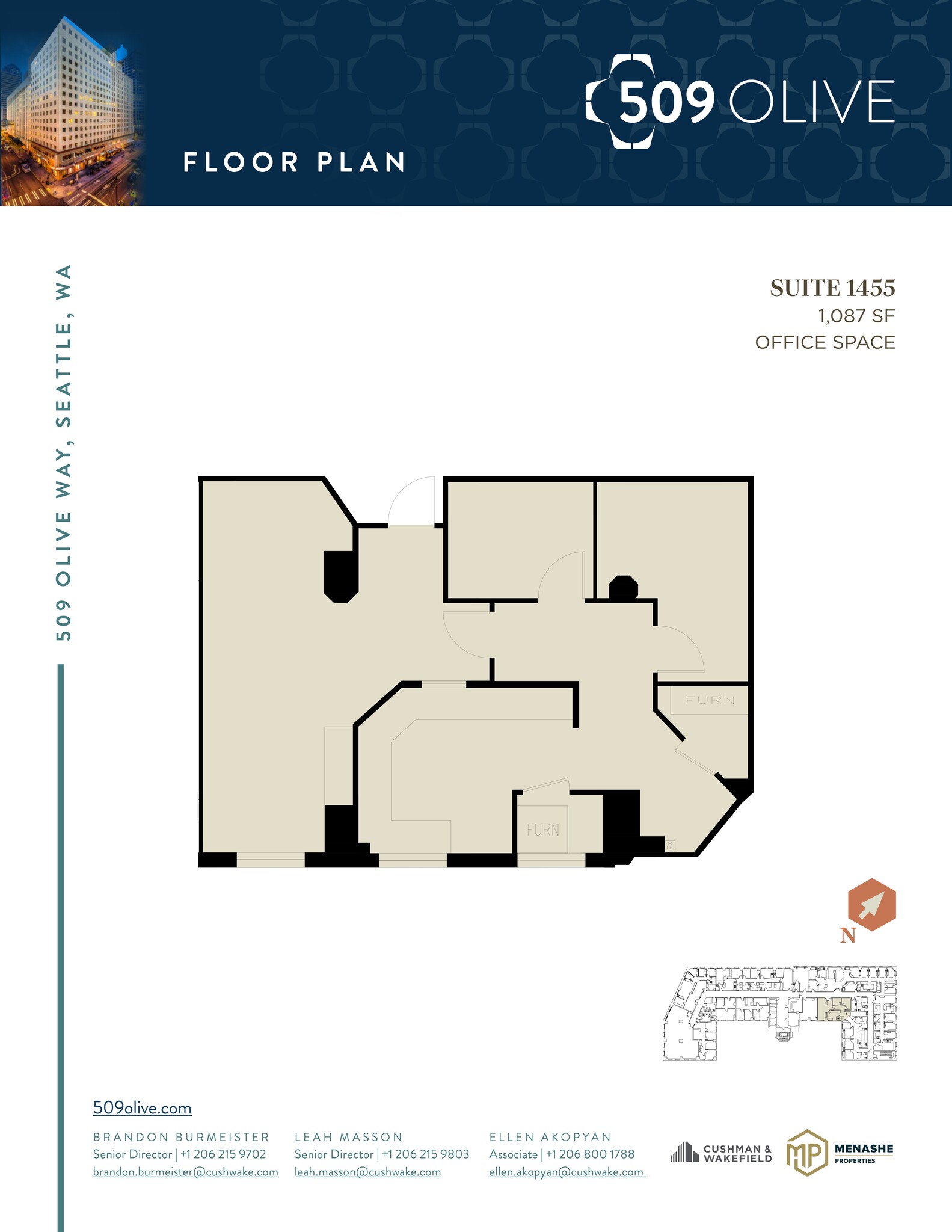 509 Olive Way, Seattle, WA en alquiler Plano de la planta- Imagen 1 de 1