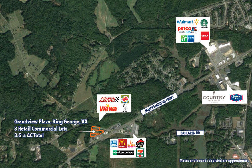 3 Retail Commercial Lots Grandview Plz, King George, VA en alquiler - Vista aérea - Imagen 2 de 3