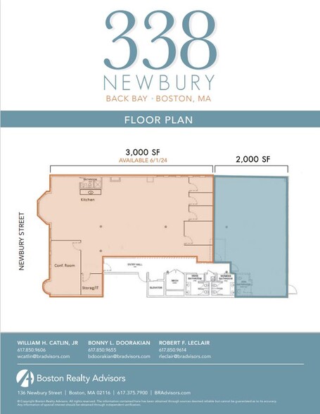 338 Newbury St, Boston, MA en alquiler - Plano de la planta - Imagen 2 de 2