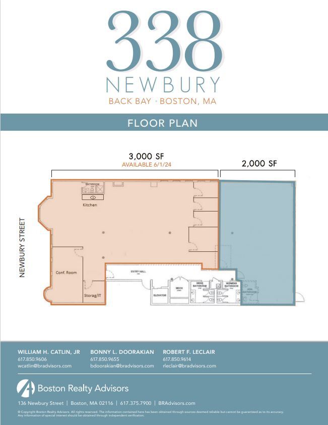 338 Newbury St, Boston, MA en alquiler Plano de la planta- Imagen 1 de 1