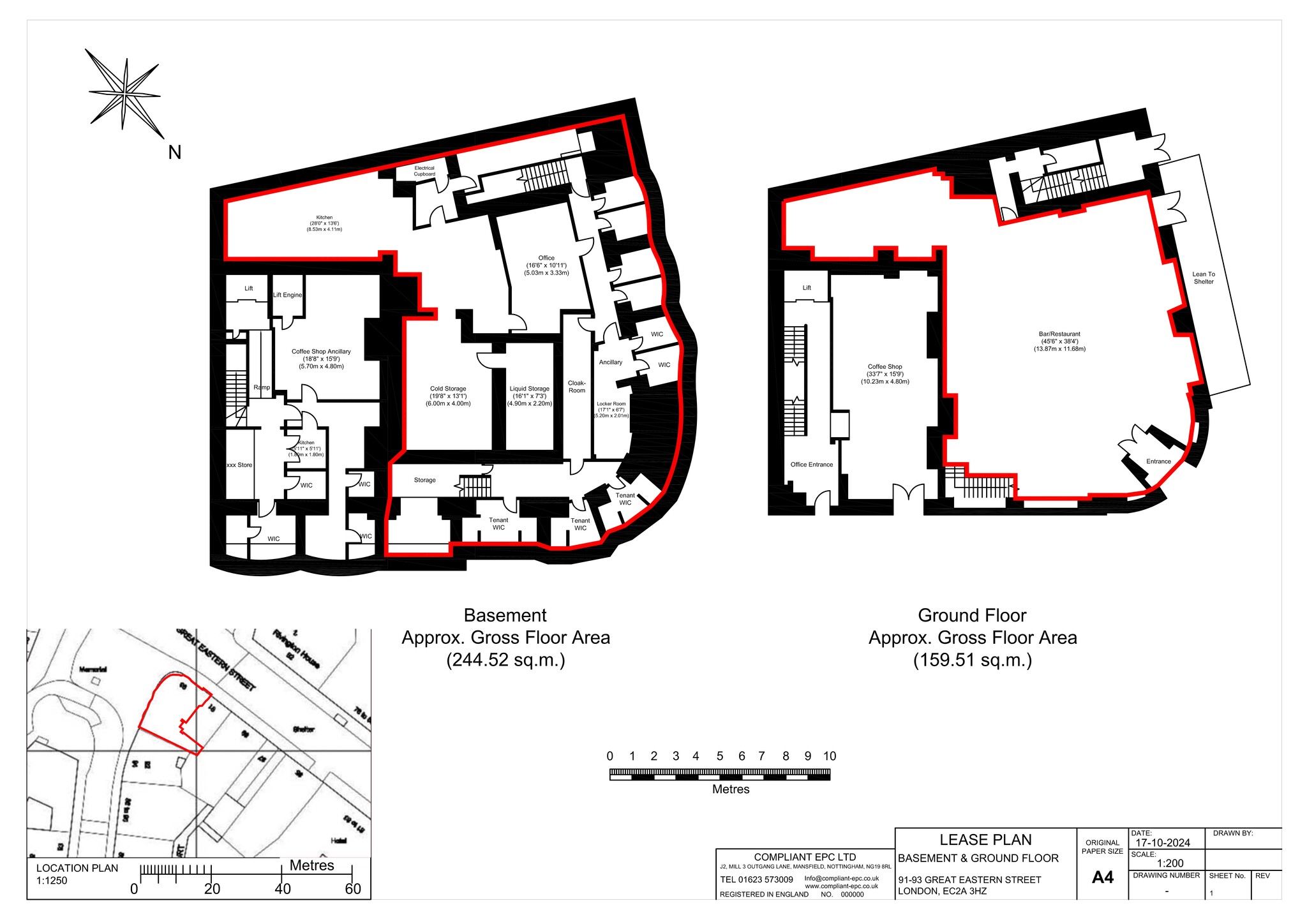 91-93 Great Eastern St, London en alquiler Plano del sitio- Imagen 1 de 1