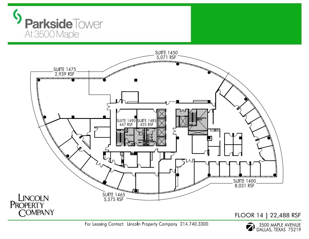 3500 Maple Ave, Dallas, TX en alquiler Plano de la planta- Imagen 1 de 1