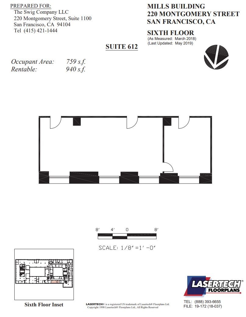 220 Montgomery St, San Francisco, CA en alquiler Plano de la planta- Imagen 1 de 6