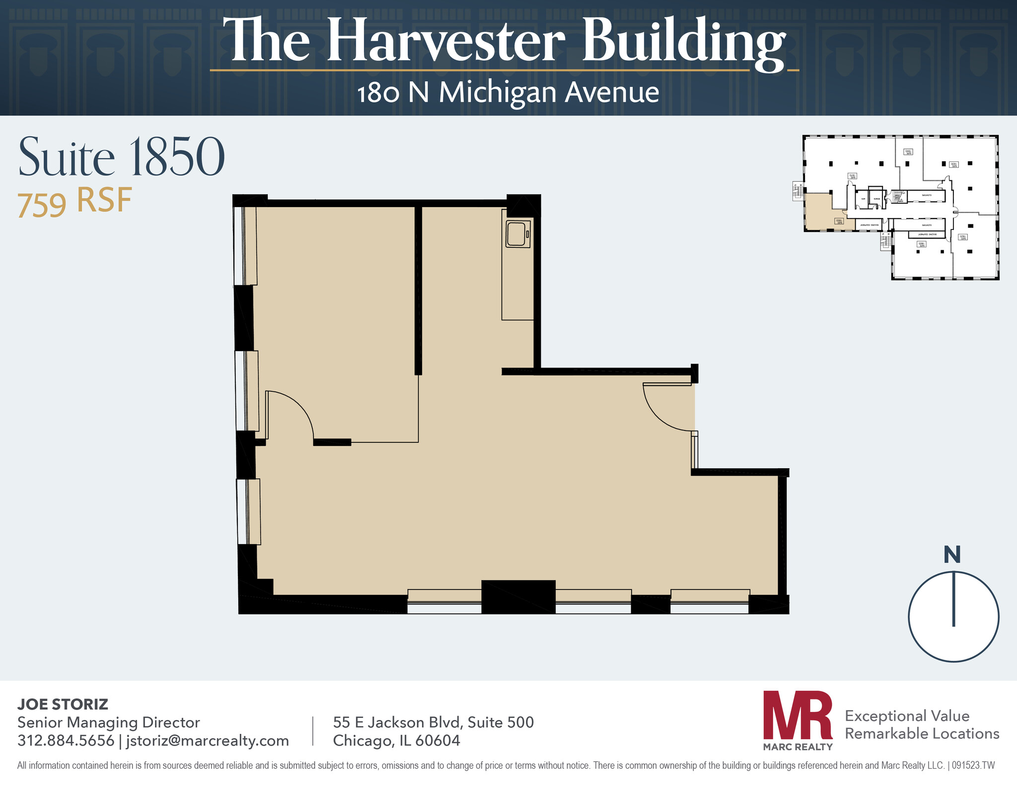 180 N Michigan Ave, Chicago, IL en alquiler Plano de la planta- Imagen 1 de 5