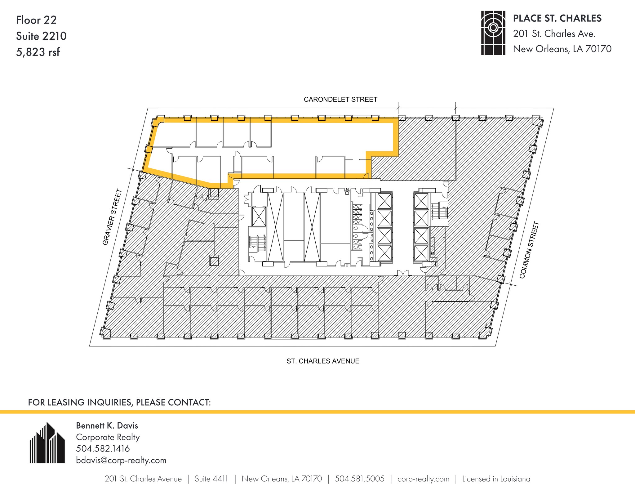 201 St. Charles Ave, New Orleans, LA en alquiler Plano del sitio- Imagen 1 de 1