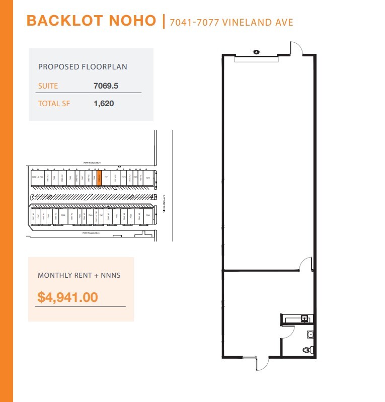 7059-7077 1/2 Vineland Ave, North Hollywood, CA en alquiler Plano de la planta- Imagen 1 de 1