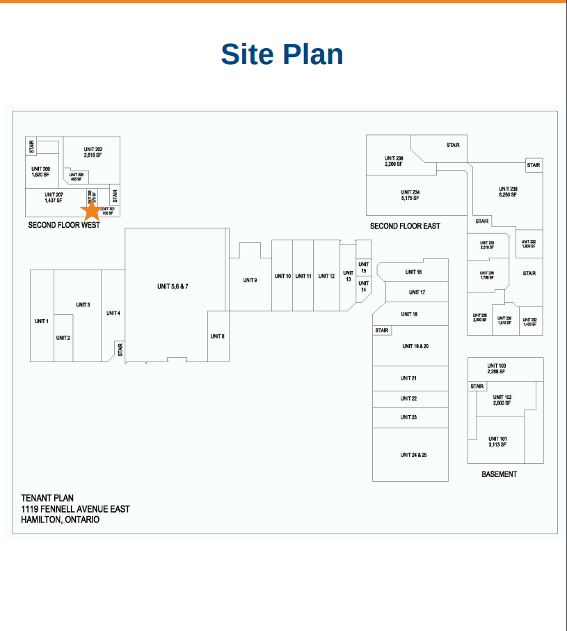 1119 Fennell Ave, Hamilton, ON en alquiler Plano de la planta- Imagen 1 de 1