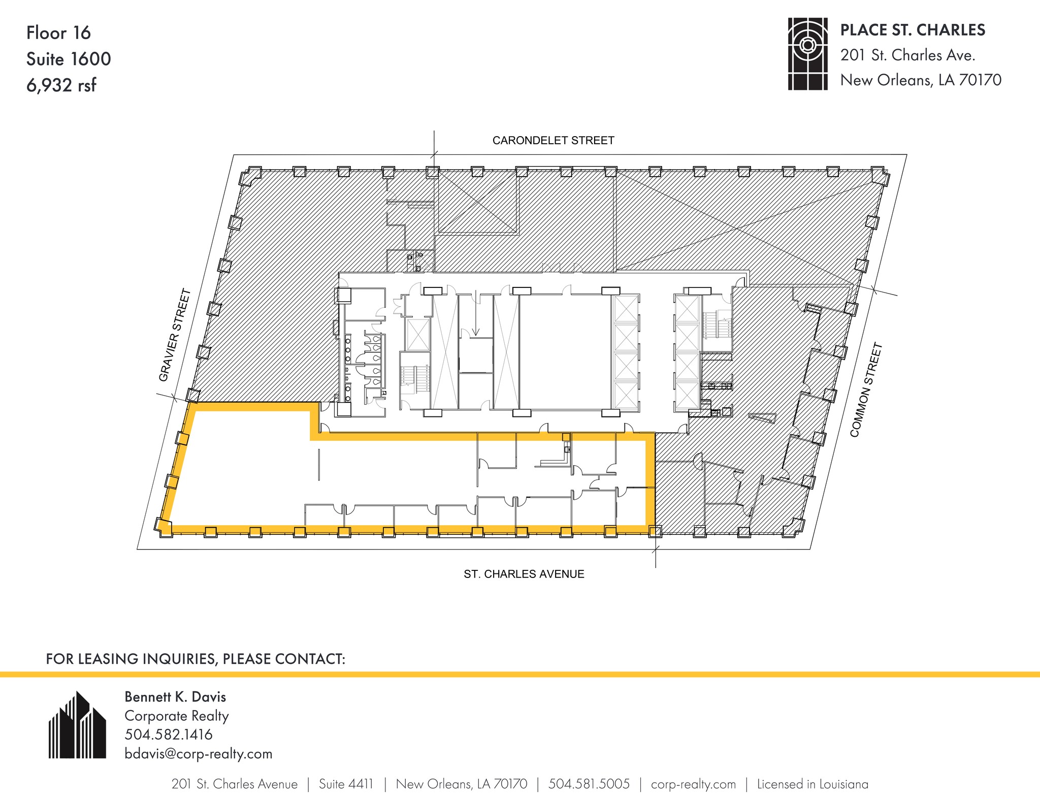 201 St. Charles Ave, New Orleans, LA en alquiler Plano del sitio- Imagen 1 de 1