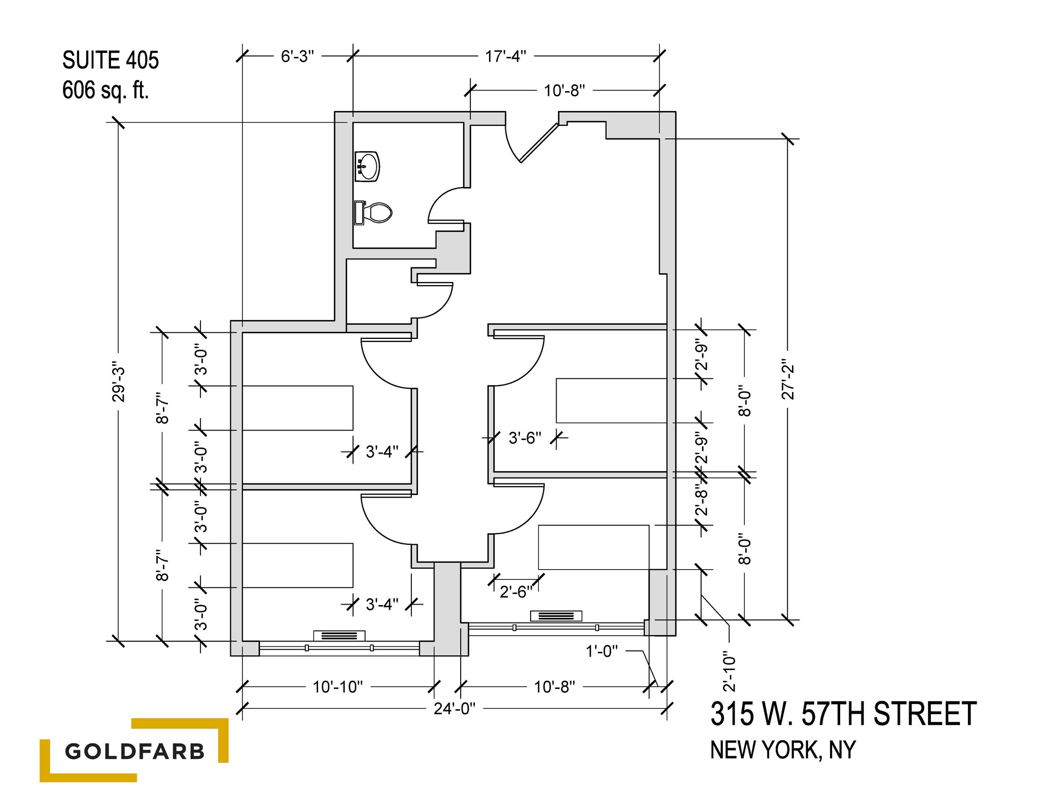 315 W 57th St, New York, NY en alquiler Plano de la planta- Imagen 1 de 2