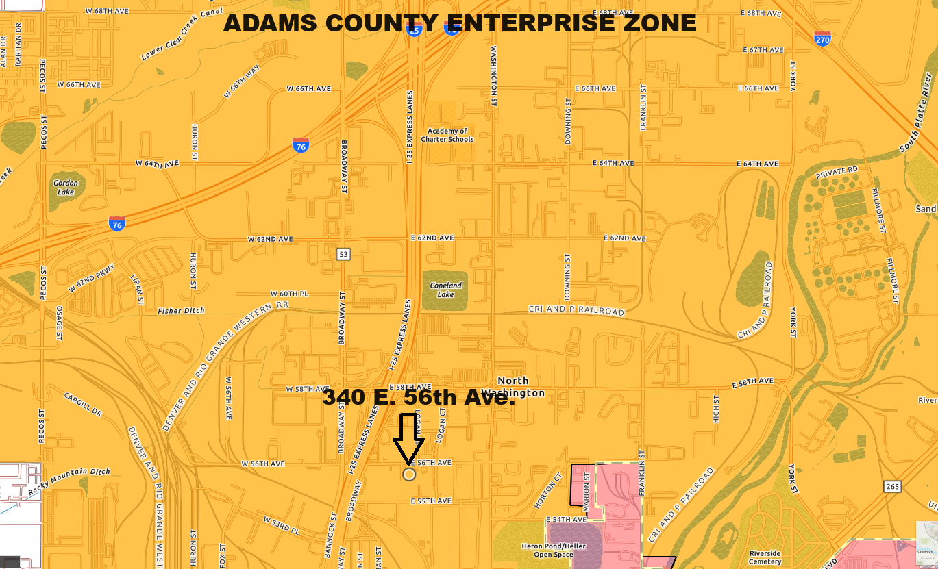 340 E 56th Ave, Denver, CO en alquiler Mapa- Imagen 1 de 2