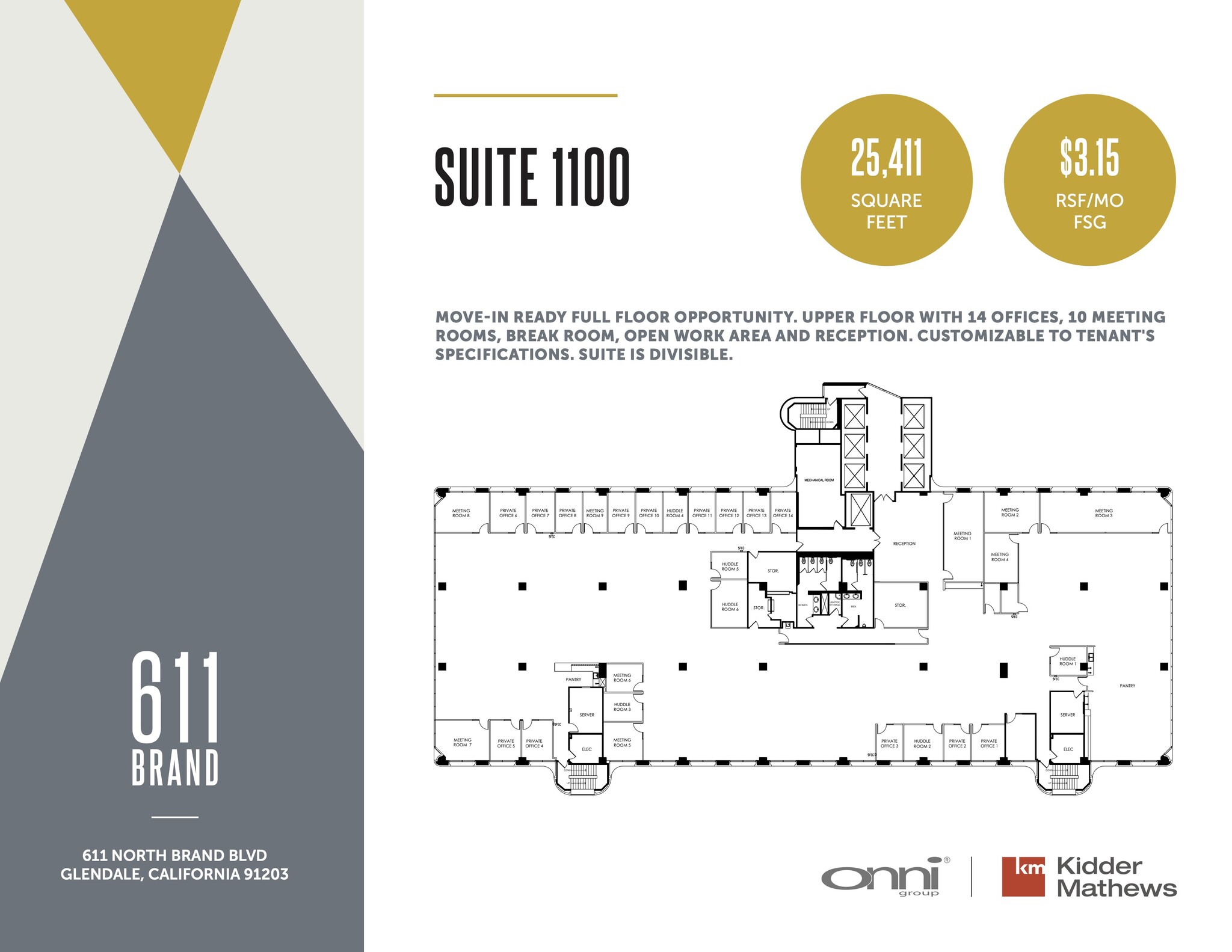 611 N Brand Blvd, Glendale, CA en alquiler Plano de la planta- Imagen 1 de 6