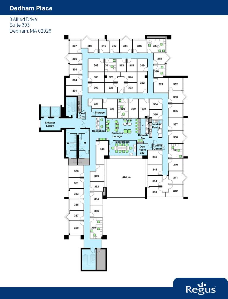 3 Allied Dr, Dedham, MA en alquiler Plano de la planta- Imagen 1 de 1