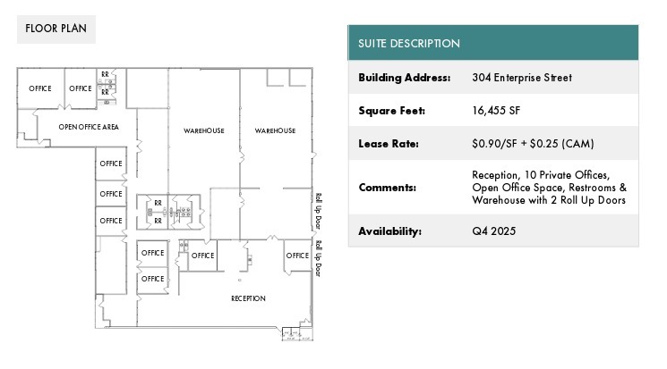 302 Enterprise St, Escondido, CA en alquiler Plano de la planta- Imagen 1 de 1