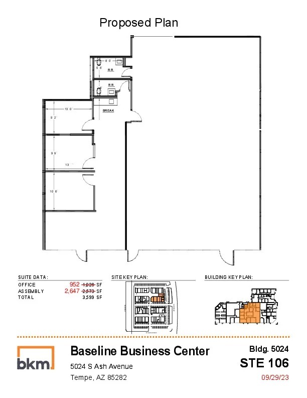 5024 S Ash Ave, Tempe, AZ en alquiler Plano de la planta- Imagen 1 de 5