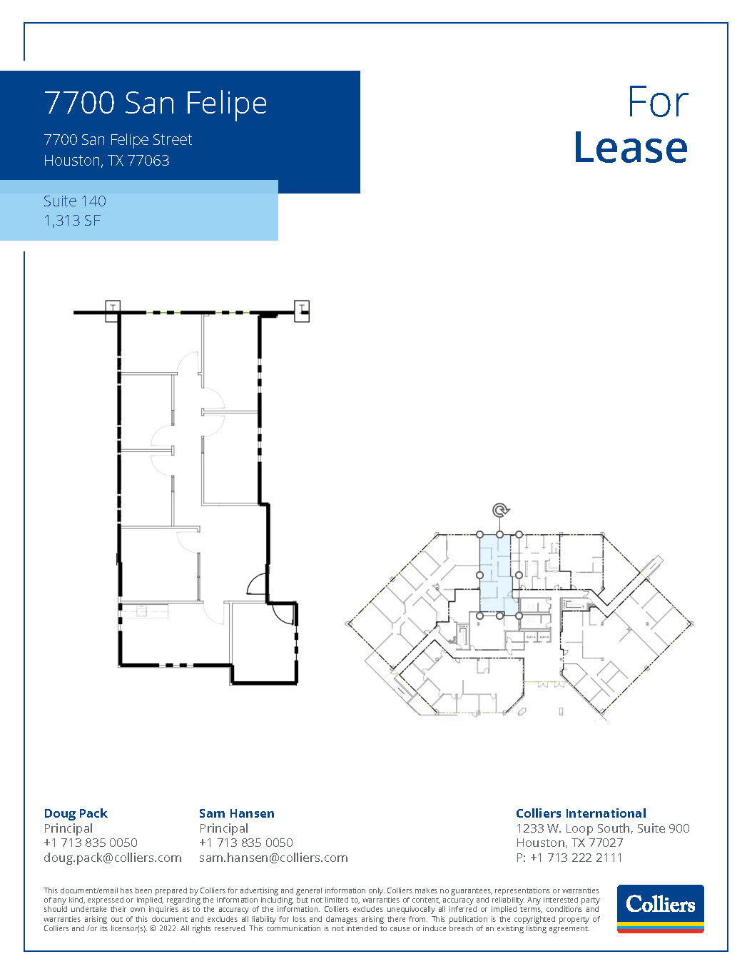 7700 San Felipe St, Houston, TX en alquiler Plano de la planta- Imagen 1 de 1