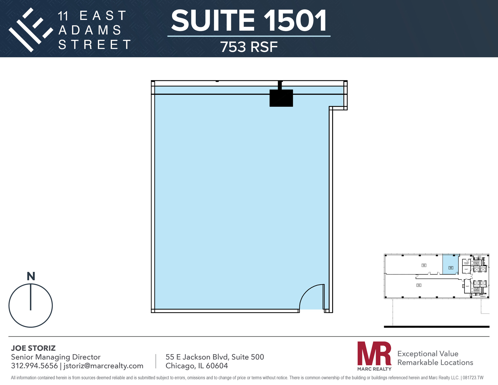 11 E Adams St, Chicago, IL en alquiler Plano de la planta- Imagen 1 de 1