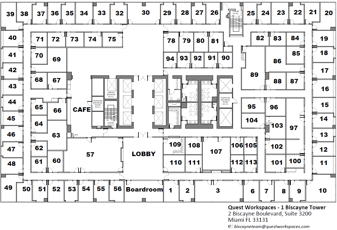 2 S Biscayne Blvd, Miami, FL en alquiler Plano de la planta- Imagen 1 de 1