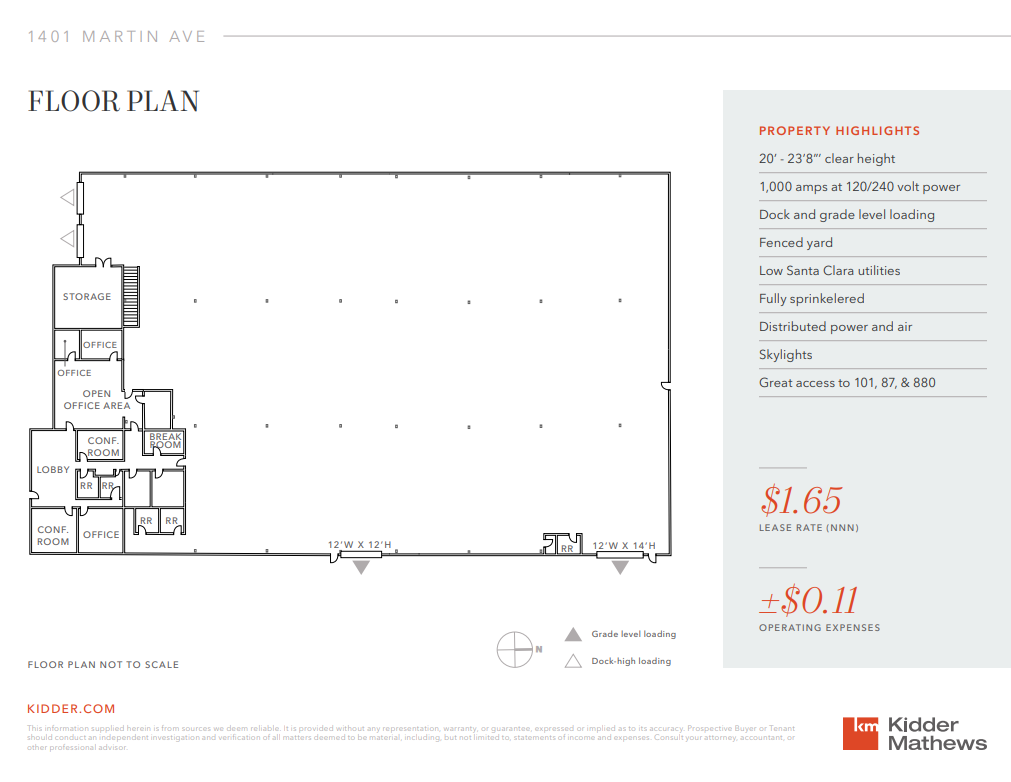 1401 Martin Ave, Santa Clara, CA en alquiler Plano de la planta- Imagen 1 de 1