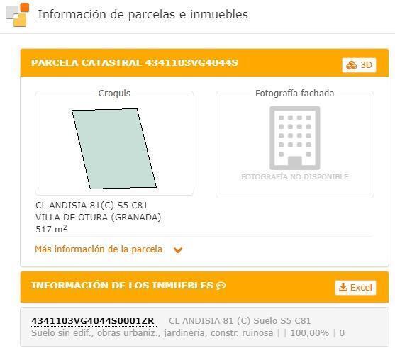 Calle Andisia, 1, Villa de Otura, Granada en venta - Plano del sitio - Imagen 2 de 2