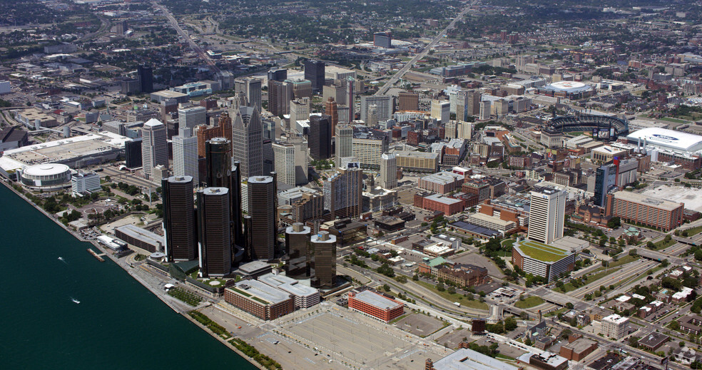 623 Cass Ave, Detroit, MI en alquiler - Vista aérea - Imagen 2 de 8