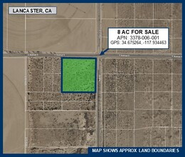 8 Acres on Ave K ave, Lancaster, CA - VISTA AÉREA  vista de mapa