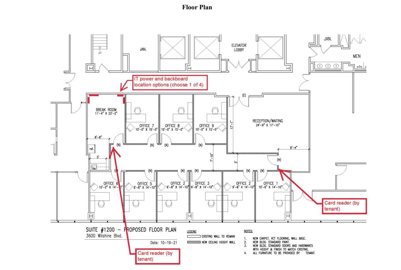 3530 Wilshire Blvd, Los Angeles, CA en alquiler Plano de la planta- Imagen 1 de 1