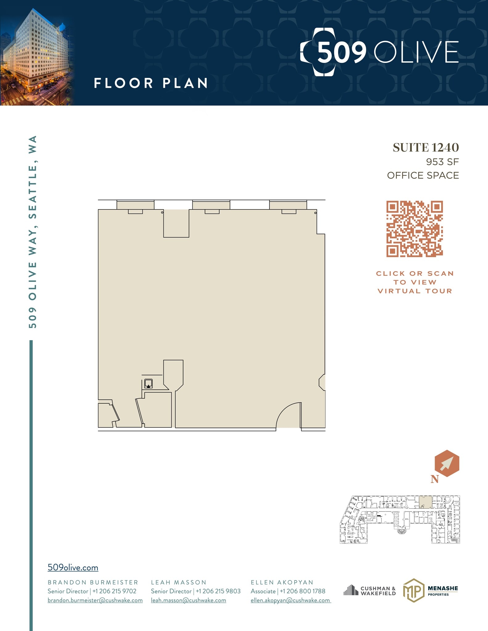 509 Olive Way, Seattle, WA en alquiler Plano de la planta- Imagen 1 de 1