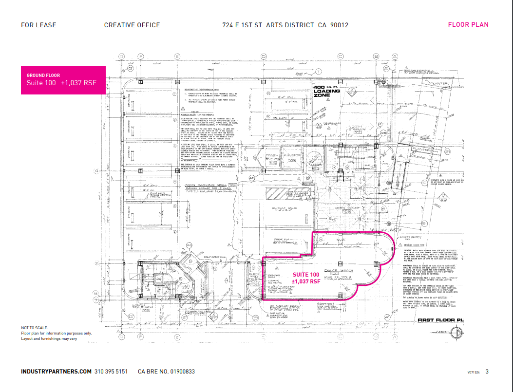 724 E 1st St, Los Angeles, CA en alquiler Plano de la planta- Imagen 1 de 1