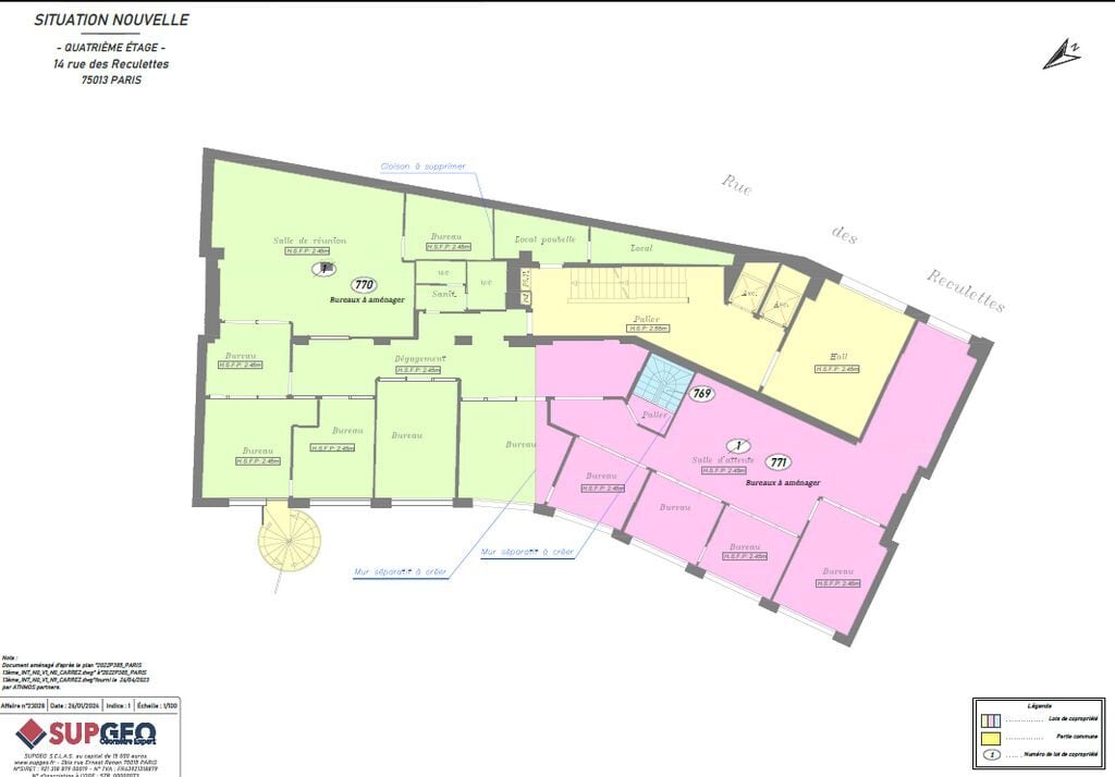 14 Rue Des Reculettes, Paris, PAR 75013 - Unidad Lot 4e - - Plano de la planta - Image 1 of 5