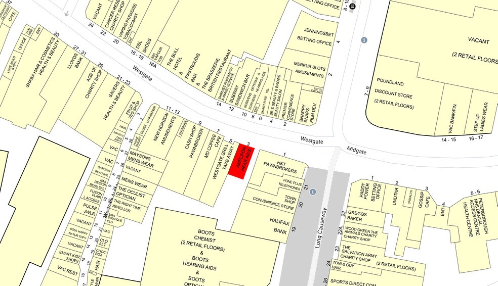 3 Westgate, Peterborough en alquiler - Plano del sitio - Imagen 2 de 2