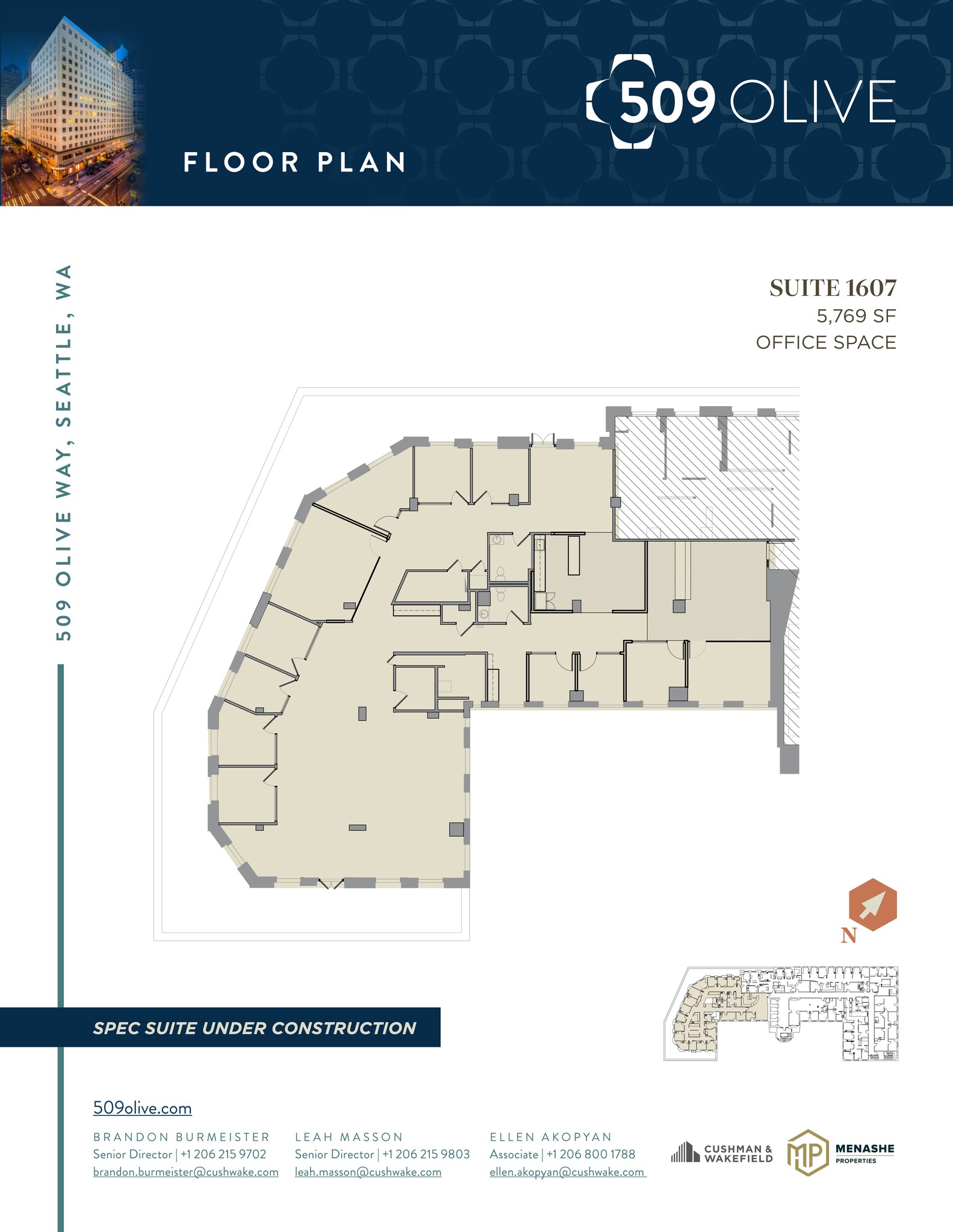509 Olive Way, Seattle, WA en alquiler Plano de la planta- Imagen 1 de 2