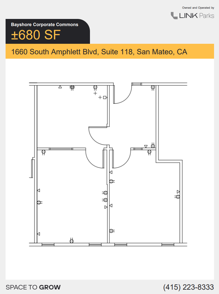 1650 S Amphlett Blvd, San Mateo, CA en alquiler Plano de la planta- Imagen 1 de 1