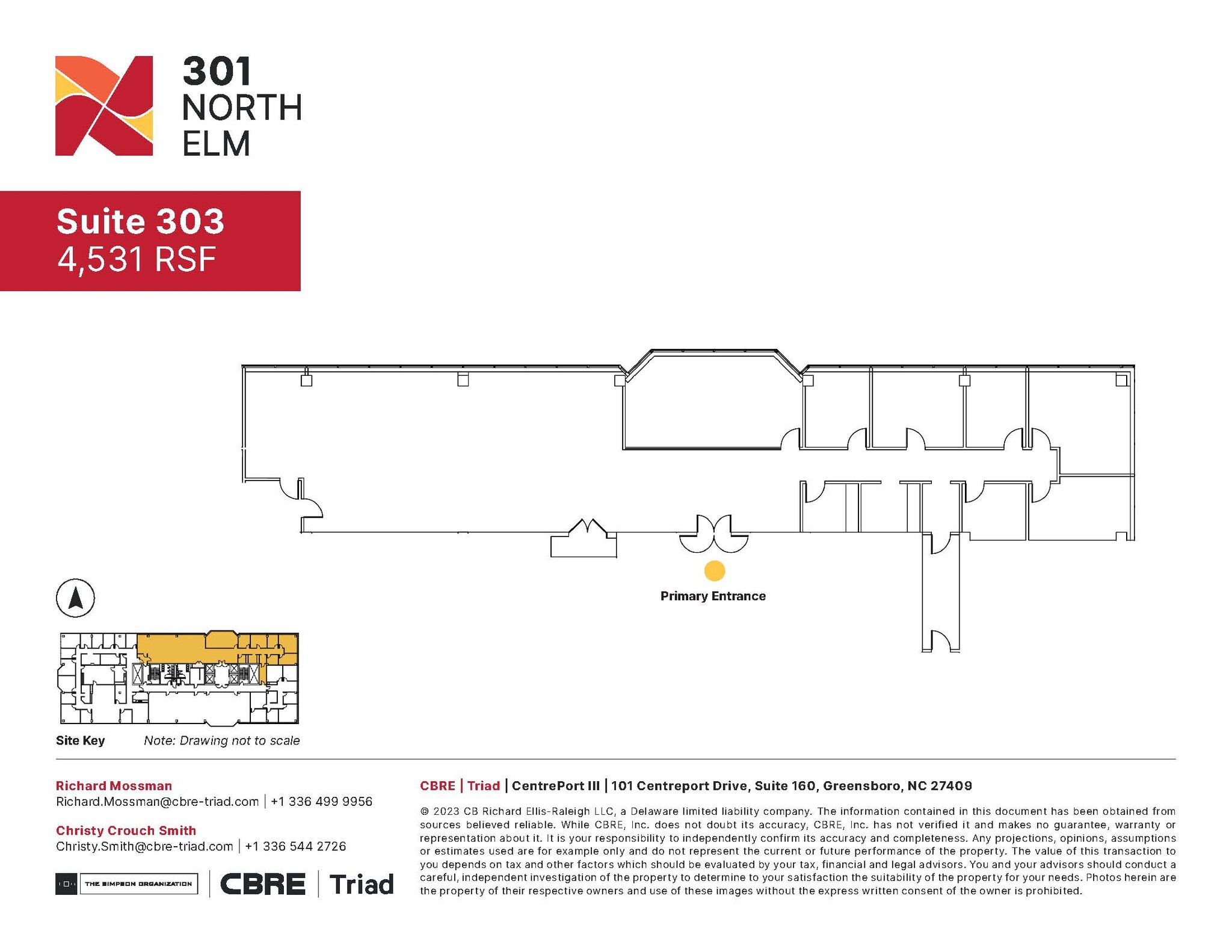 301 N Elm St, Greensboro, NC en alquiler Plano de la planta- Imagen 1 de 1