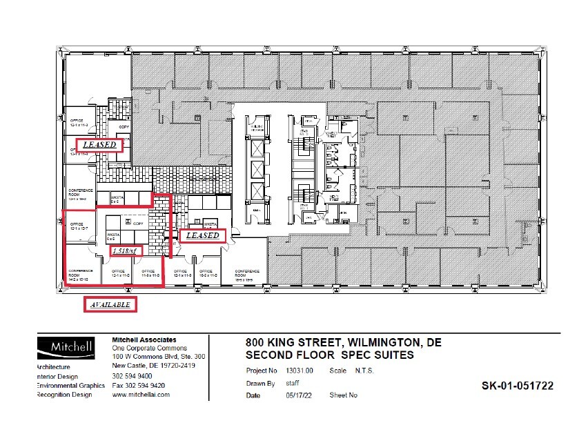 800 N King St, Wilmington, DE en alquiler Plano de la planta- Imagen 1 de 1