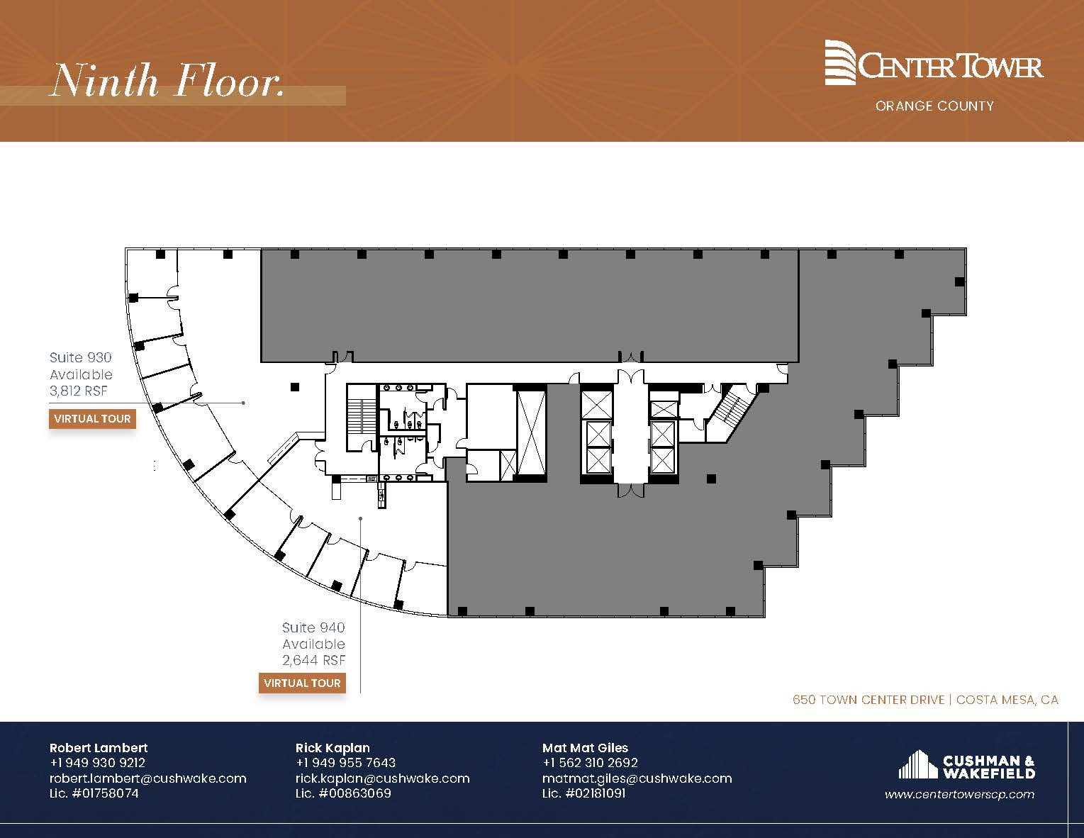 650 Town Center Dr, Costa Mesa, CA en alquiler Plano de la planta- Imagen 1 de 9