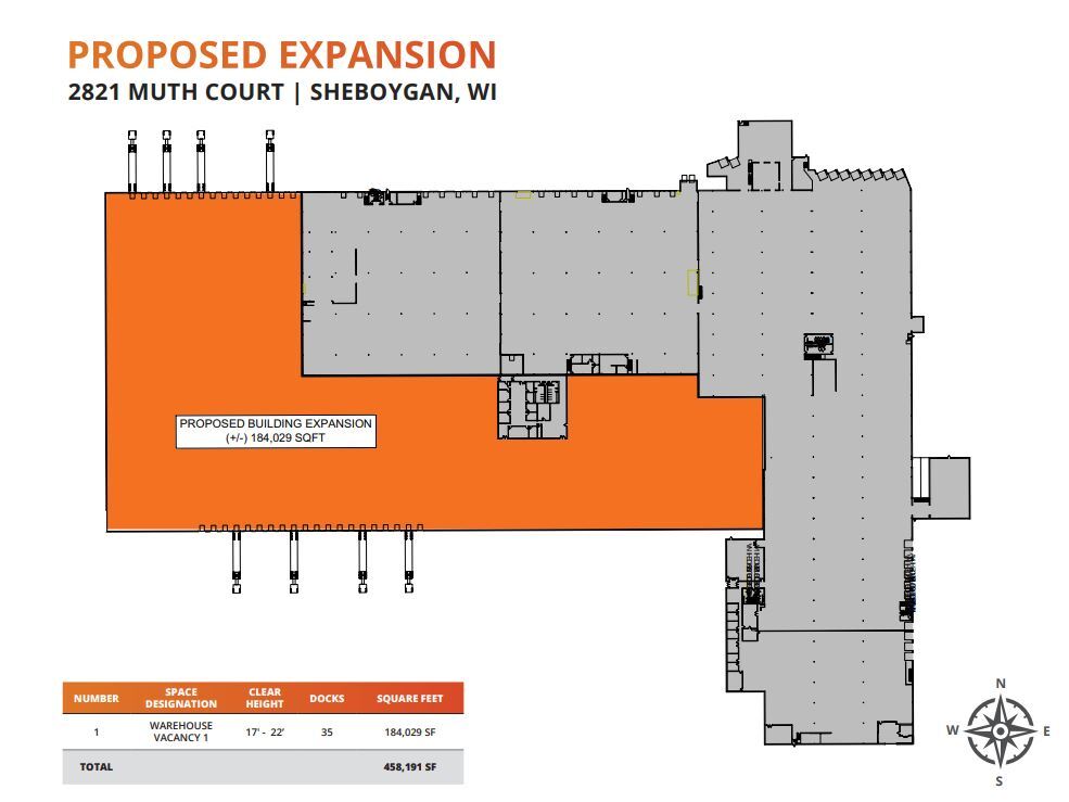 2821 Muth Ct, Sheboygan, WI en alquiler Plano de la planta- Imagen 1 de 2