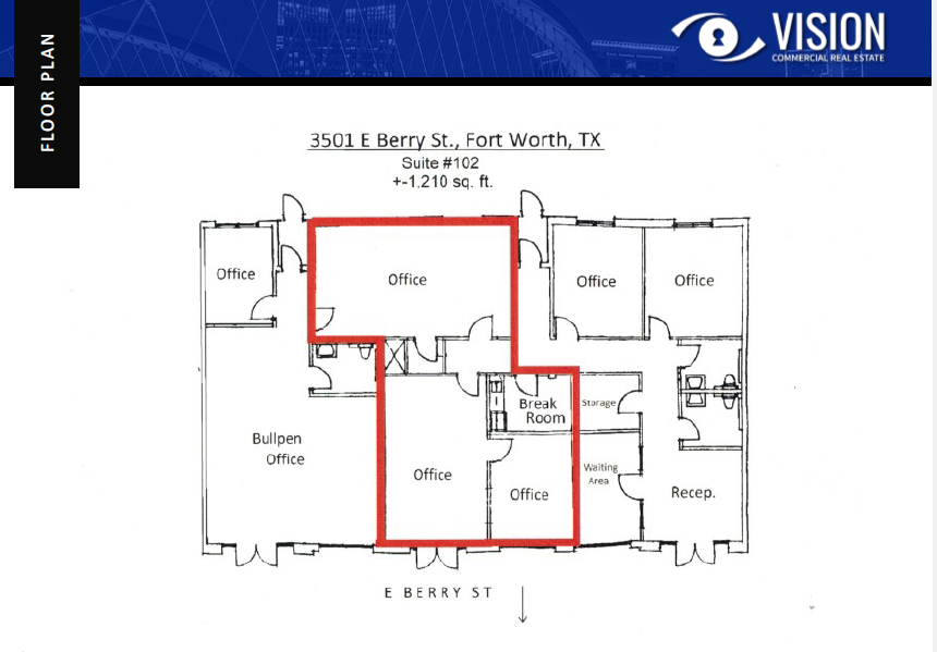 3501 E Berry St, Fort Worth, TX en venta Plano de la planta- Imagen 1 de 1