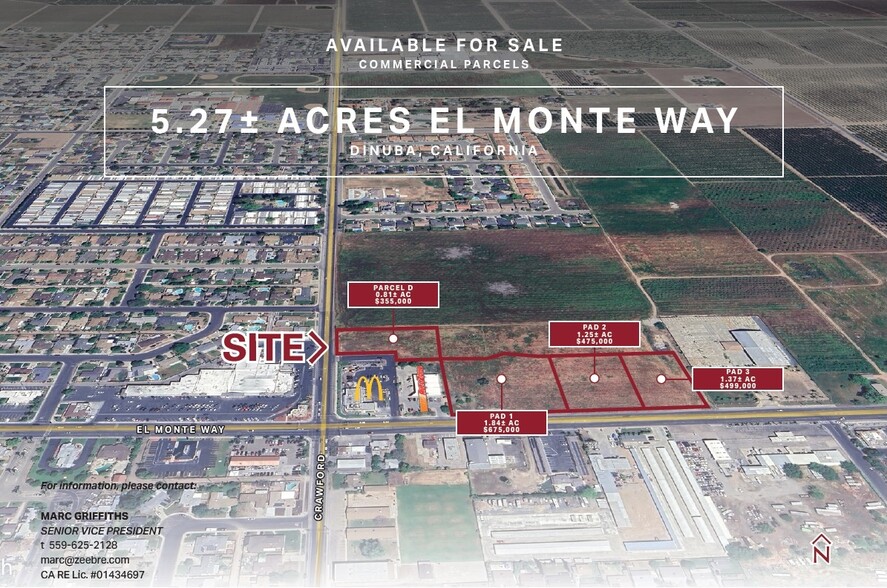 El Monte Way, Dinuba, CA en venta - Vista aérea - Imagen 1 de 1