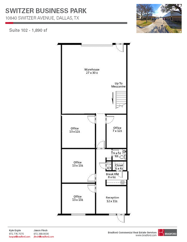 10930 Switzer Ave, Dallas, TX en alquiler Plano de la planta- Imagen 1 de 1