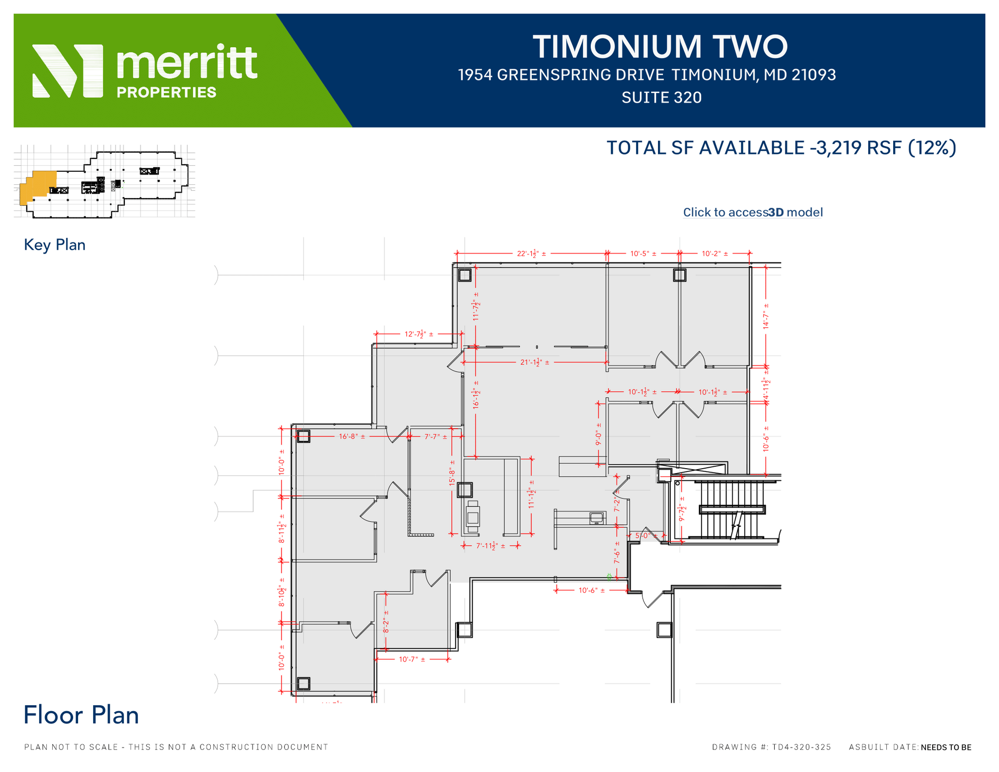 1966 Greenspring Dr, Timonium, MD en alquiler Plano de la planta- Imagen 1 de 1