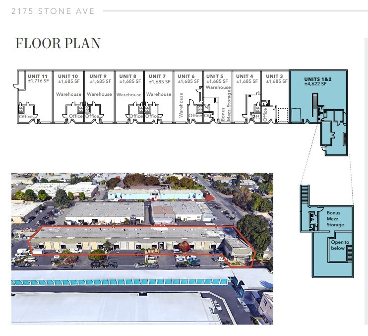 2175 Stone Ave, San Jose, CA en alquiler Plano de la planta- Imagen 1 de 1