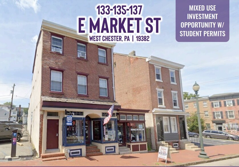 133-137 E Market St, West Chester, PA en venta - Foto del edificio - Imagen 1 de 1