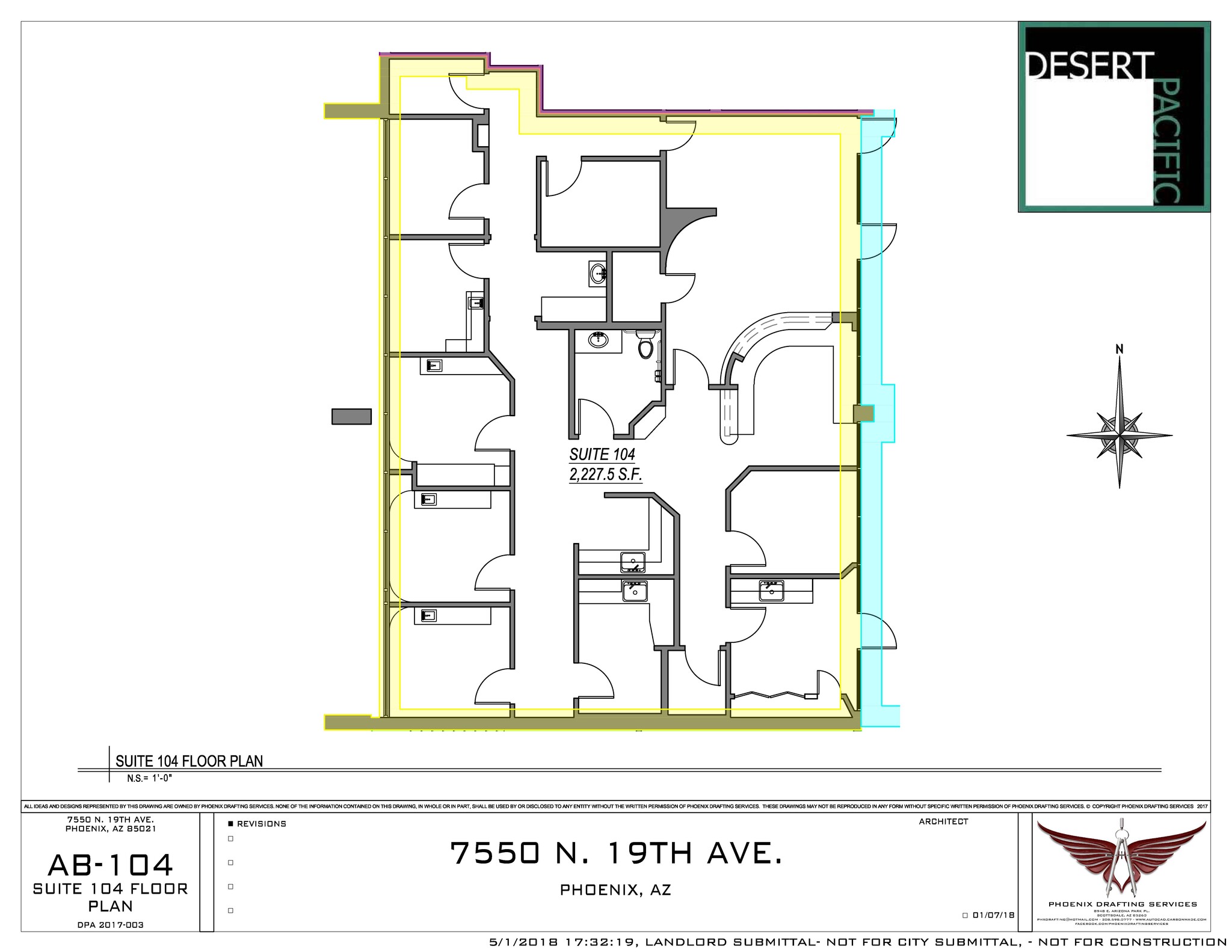 7550 N 19th Ave, Phoenix, AZ en alquiler Plano de la planta- Imagen 1 de 24