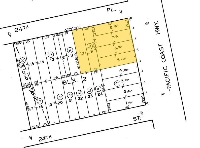 2447 Pacific Coast Hwy, Hermosa Beach, CA en alquiler - Plano de solar - Imagen 2 de 2