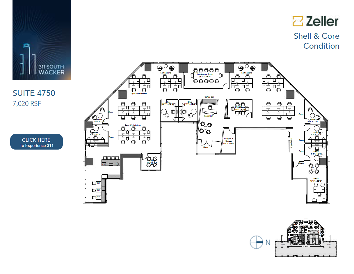 311 S Wacker Dr, Chicago, IL en alquiler Plano de la planta- Imagen 1 de 2