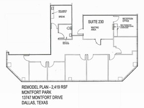 13747 Montfort Dr, Dallas, TX en alquiler Plano de la planta- Imagen 1 de 2