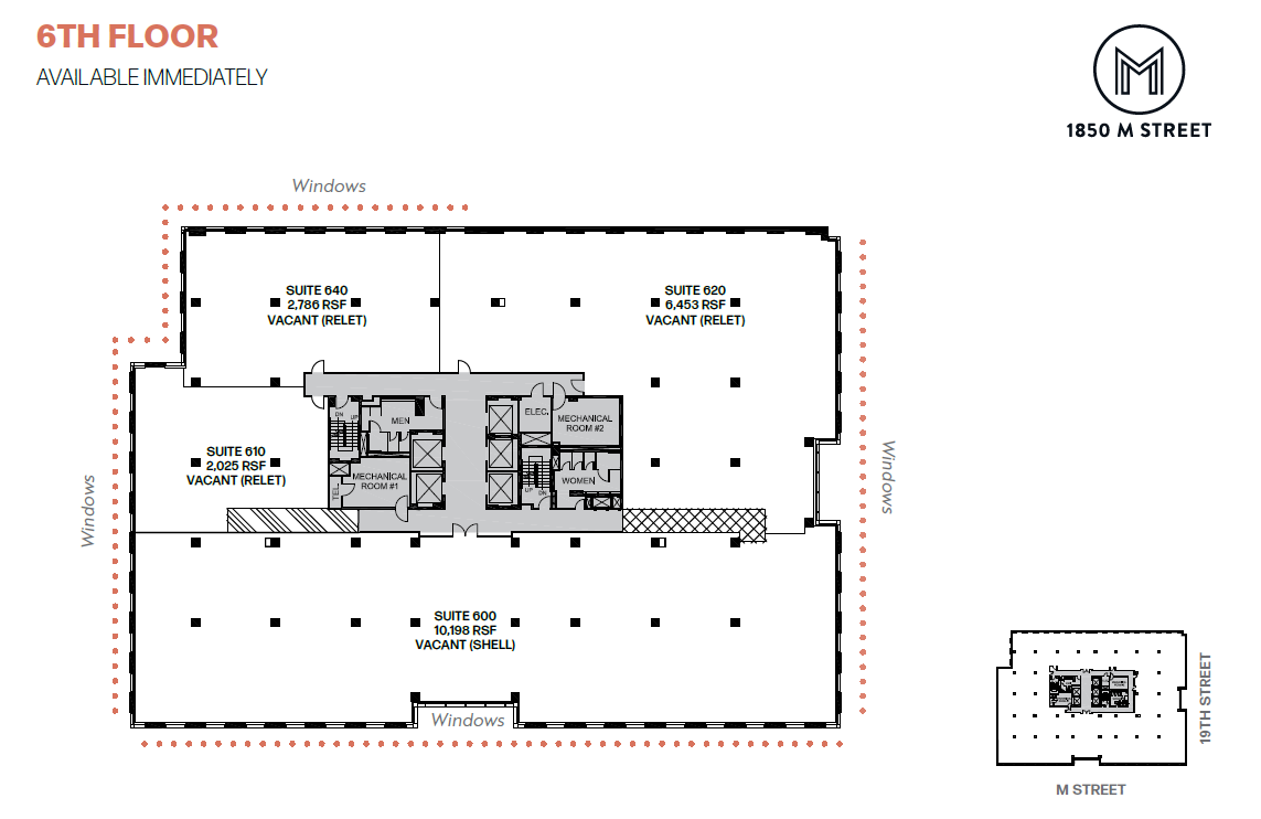 1850 M St NW, Washington, DC en alquiler Plano de la planta- Imagen 1 de 1