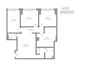 315 W 57th St, New York, NY en alquiler Plano de la planta- Imagen 2 de 2